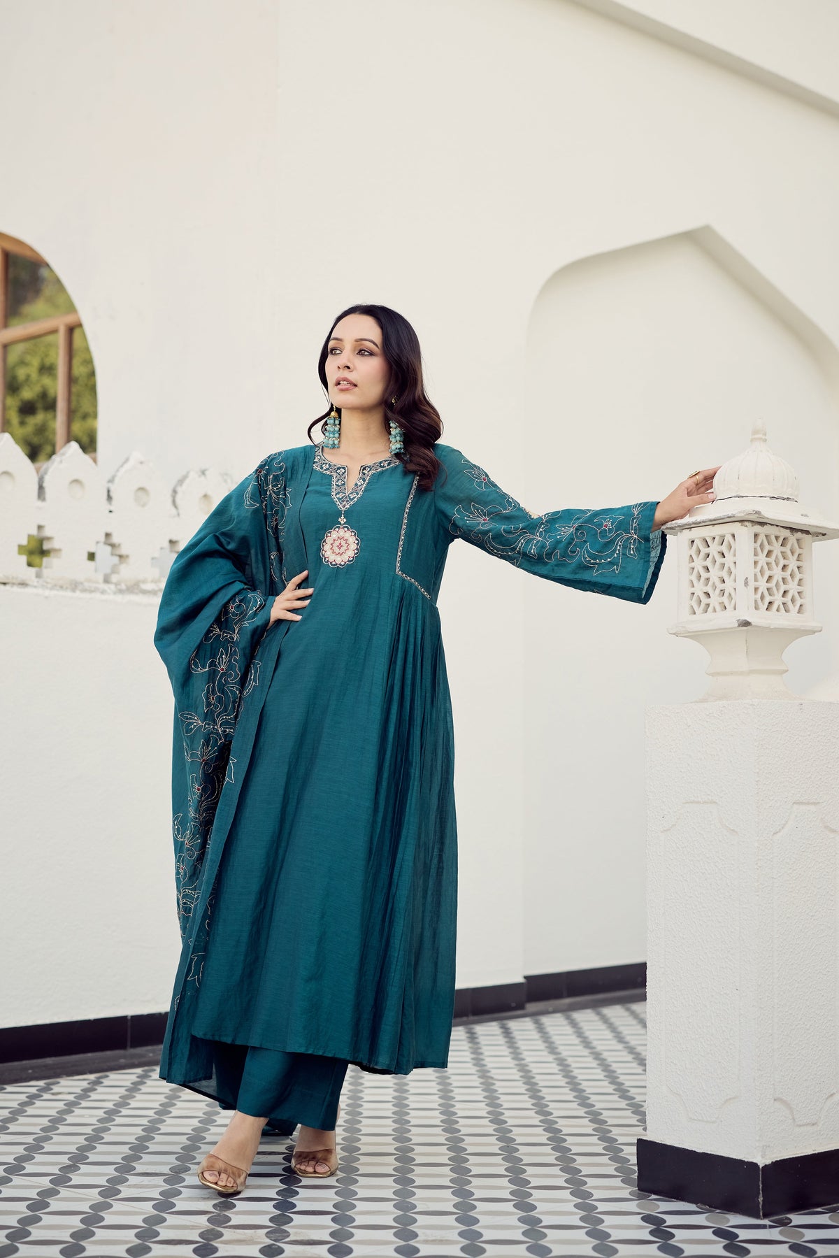 Ocean Grace Chanderi Suit Set