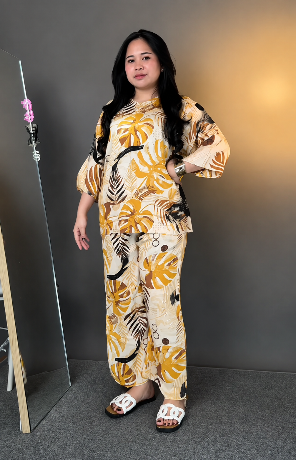 Yellow Premium Printed Co-Ord Set for Women | Stylish 2-Piece Outfit