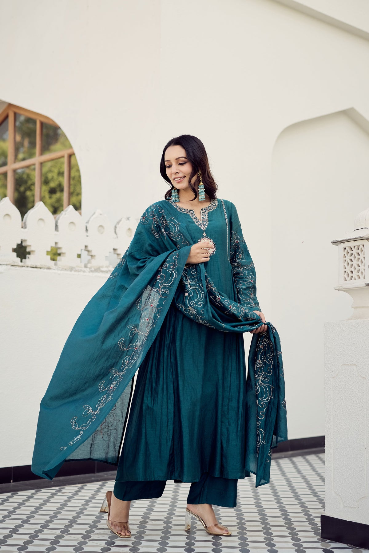 Ocean Grace Chanderi Suit Set