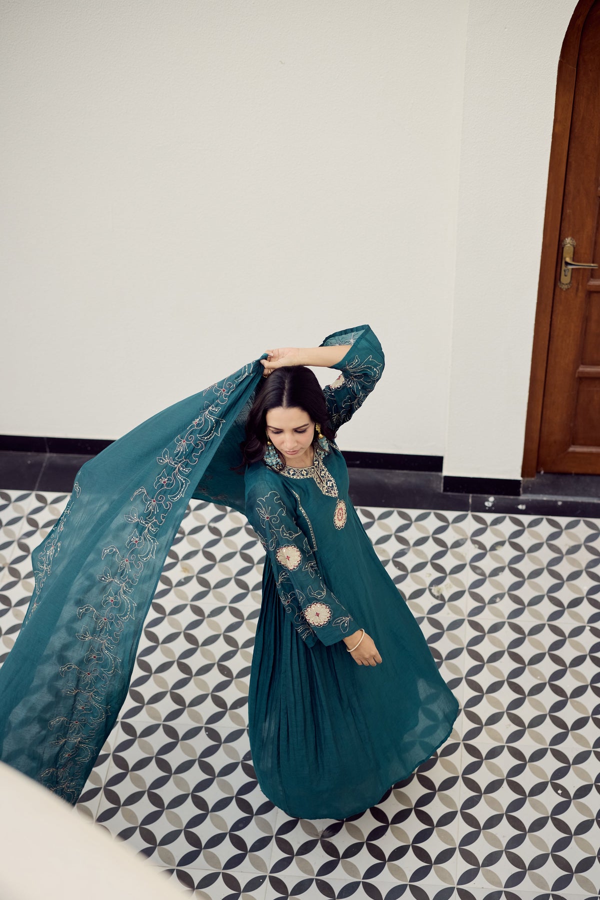 Ocean Grace Chanderi Suit Set