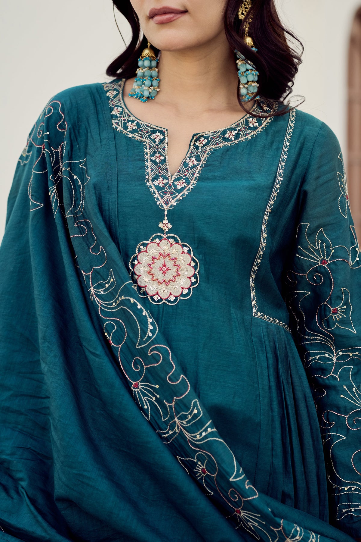Ocean Grace Chanderi Suit Set