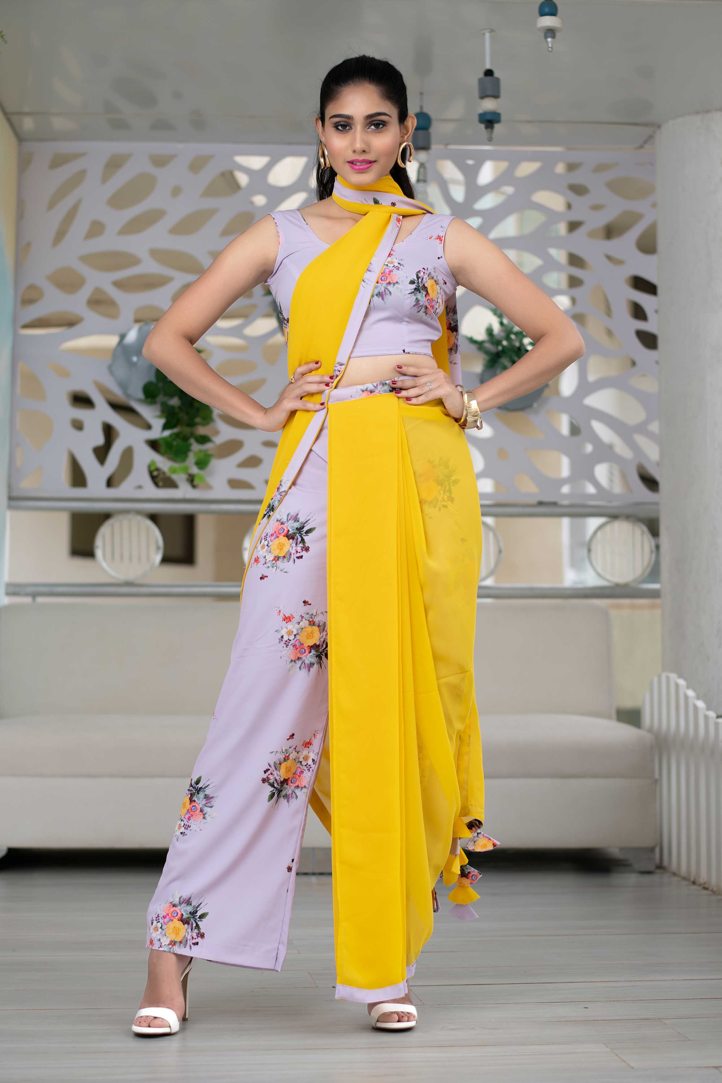 Pre draped Indo-western Dress – FashionVibes